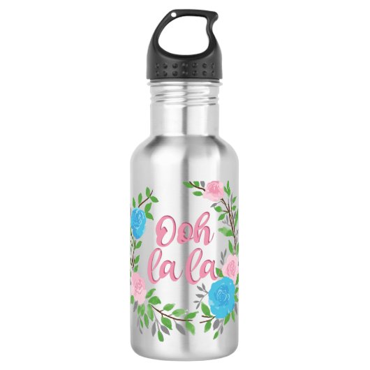Ooh La La - französische Begriffe Edelstahlflasche (Vorderseite)