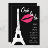 Ooh la la la! Junggesellinnenabschied Einladung (Vorne/Hinten)