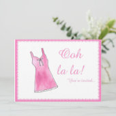 "Ooh La La La!" Lingere Dusche Einladung (Stehend Vorderseite)