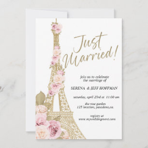 Ooh La La, Paris Thema, Frisch Vermählt, Eiffeltur Einladung