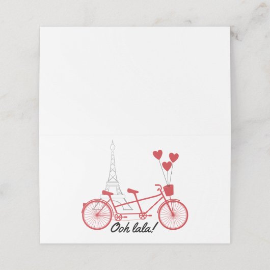 Ooh La La Platzkarte (Außenseite Aufgefaltet)