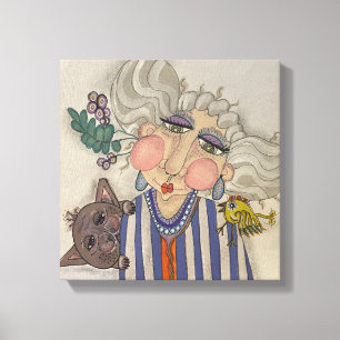 "Ooh La La" Whimsical Portrait Canvas Print Leinwanddruck
