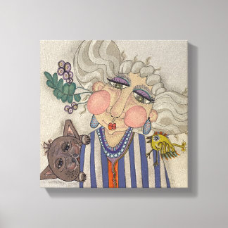 "Ooh La La" Whimsical Portrait Canvas Print Leinwanddruck
