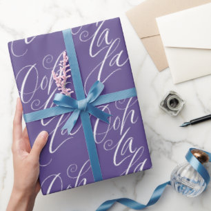 Ooh La Lettering Wirbles Violett Lila Geschenkpapier