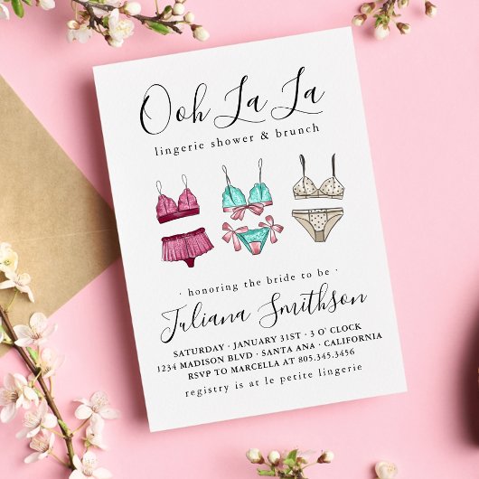 Ooh La Lingerie Brautparty Einladung