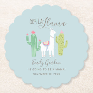 Ooh La Llama Baby Dusche Blue Niedlich Boy Untersetzer