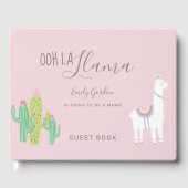Ooh La Llama Baby Dusche Niedlich rosa Hautpflegem Gästebuch (Vorderseite)