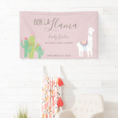 Ooh La Llama Baby Dusche Succules pink Niedlich Banner (Insitu)
