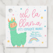 Ooh La Llama Rainbow and Stars Baby Dusche Geschenkanhänger (Vorderseite)
