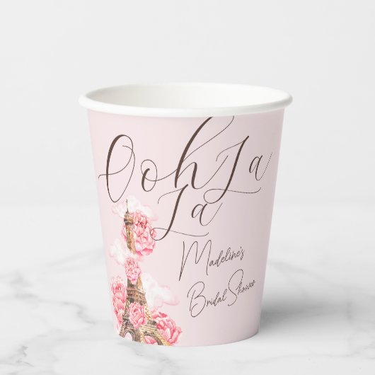 Ooh La Paris Brautparty Pappbecher (Vorderseite)