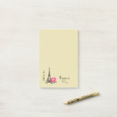 Ooh La Paris Eiffel Tower Bonjour Post-it Klebezettel (Auf Schreibtisch)