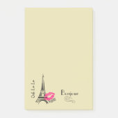 Ooh La Paris Eiffel Tower Bonjour Post-it Klebezettel (Vorderseite)