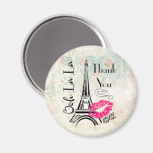 Ooh La Paris Eiffel Tower Vielen Dank Magnet (Vorderseite/Rückseite)