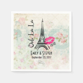 Ooh La Paris Eiffel Tower Vintage Wedding Serviette