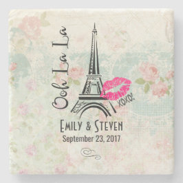 Ooh La Paris Eiffel Tower Vintage Wedding Steinuntersetzer