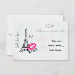 Ooh La Paris Eiffel Tower Vintager UAWG RSVP Karte