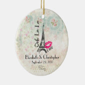Ooh La Paris Eiffel Tower Wedding Keramikornament (Rechts)