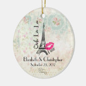 Ooh La Paris Eiffel Tower Wedding Keramikornament (Links)