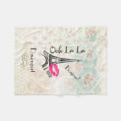 Ooh La Paris Eiffelturm auf Vintagem Muster Fleecedecke (Vorderseite (Horizontal))