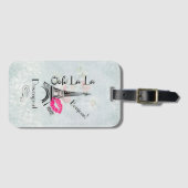 Ooh La Paris Eiffelturm mit rosa Lippen Gepäckanhänger (Vorderseite (Horizontal))