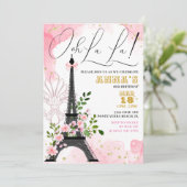 Ooh La Paris Einladung zum Geburtstag (Stehend Vorderseite)
