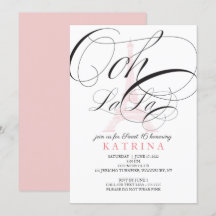 Ooh La Paris Frankreich Süß 16 Einladung