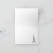 Ooh La Paris Französisch Poodle Eiffel Vielen Dank Dankeskarte (Innenseite)