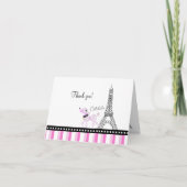 Ooh La Paris Französisch Poodle Eiffel Vielen Dank Dankeskarte (Vorderseite)