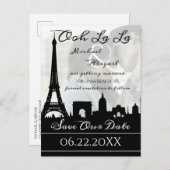 Ooh La Paris Skyline Custom Foto Ankündigungspostkarte (Vorne/Hinten)