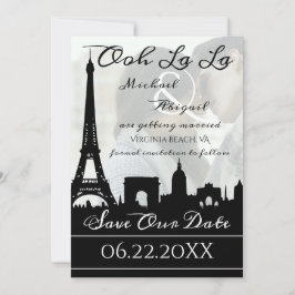 Ooh La Paris Skyline Custom Foto Save The Date