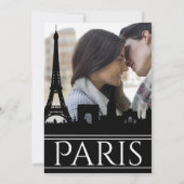 Ooh La Paris Skyline Custom Foto Save The Date (Rückseite)
