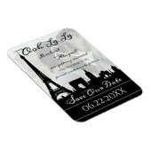 Ooh La Paris Skyline Custom Foto Save the Date Magnet (Rechte Seite)