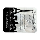 Ooh La Paris Skyline Custom Foto Save the Date Magnet (Horizontal)