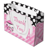 Ooh la Paris Tea Birthday Party Danke Große Geschenktüte (Rückseite Schrägansicht)