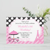 Ooh la Paris Tea Birthday Party Einladung (Stehend Vorderseite)