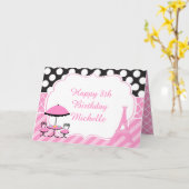 Ooh la Paris Tea Birthday Party Karte (Gelbe Blume)