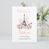 Ooh La Parisian Floral Brautparty Dankeskarte (Stehend Vorderseite)