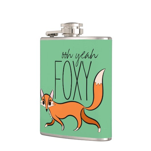 Ooh Yeah Foxy Niedlich Fox Slogan Flachmann (Links)