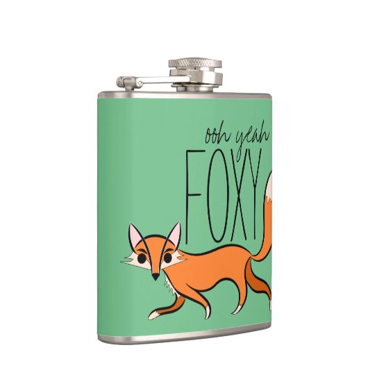 Ooh Yeah Foxy Niedlich Fox Slogan Flachmann (Rechts)