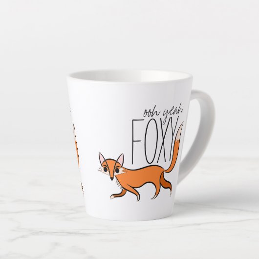 Ooh Yeah Foxy Niedlich Fox Slogan Milchtasse (Rechte Ecke)
