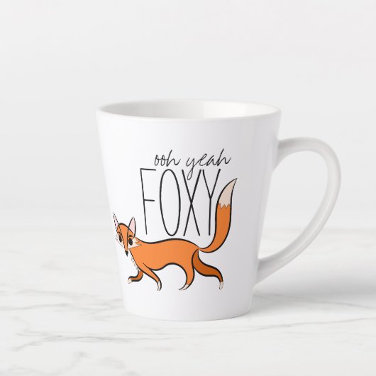 Ooh Yeah Foxy Niedlich Fox Slogan Milchtasse (Rechts)