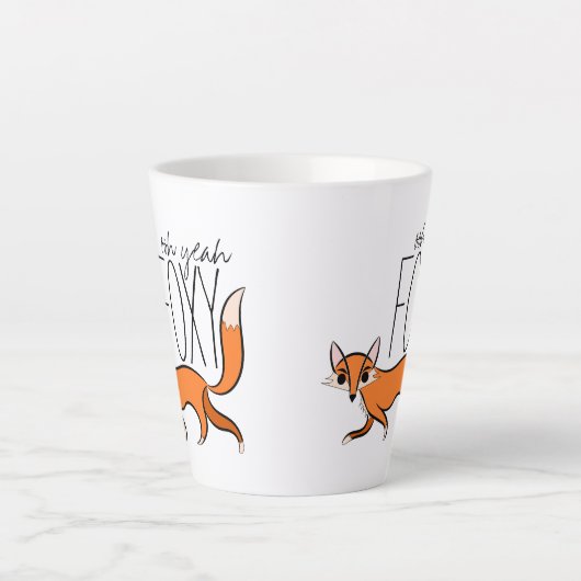 Ooh Yeah Foxy Niedlich Fox Slogan Milchtasse (Vorderseite)