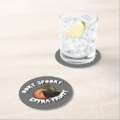 Ooky Spooky Bat Runder Pappuntersetzer (Vor Ort)