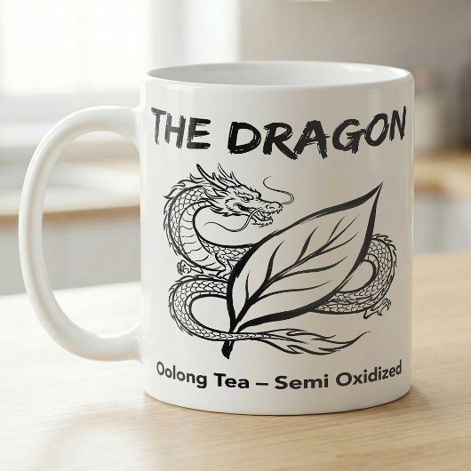Oolong-Tee-Drache-Zen-Linienzeichnung Kaffeetasse