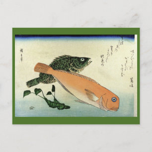 Oomon-hata & Shiro-amadai - Hiroshige's Fish Print Postkarte