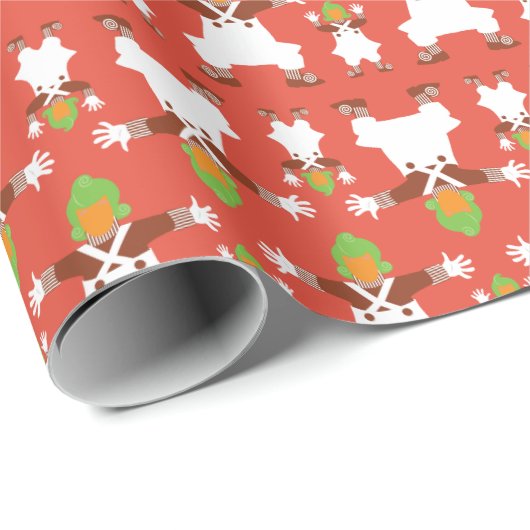 Oompa Loompa Tanzmuster Geschenkpapier (Rolleneckpunkt)