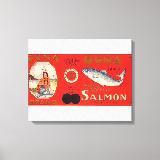 Oona Brand Lachs Label Leinwanddruck (Vorderseite)