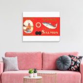 Oona Brand Lachs Label Leinwanddruck (Insitu (Wohnzimmer))