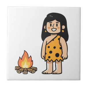 Oona Höhlenfrau & Feuer Fliese
