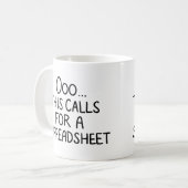 Ooo dies erfordert eine Tabellenkalkulation lustig Kaffeetasse (Vorderseite Links)